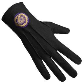 Past Grand Master Blue Lodge Glove - Pure Cotton With Purple Patch - Bricks Masons