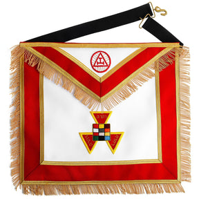 Past High Priest Royal Arch Chapter Apron - Red Hand Embroidery with Fringe