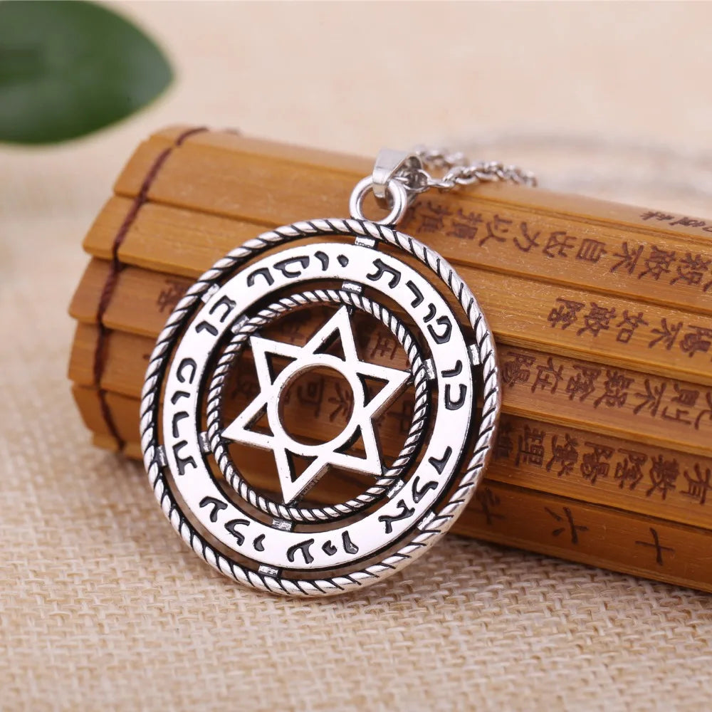 Ancient Israel Necklace - Star of David in the Circle Irish Knots - Bricks Masons