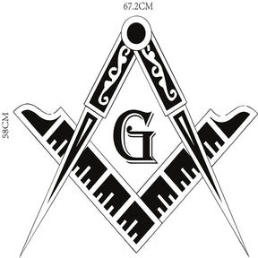 Master Mason Blue Lodge Wall Monogram - PVC Black Sticker - Bricks Masons