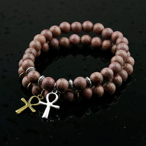 Ancient Egypt Bracelet - Wood Beads - Bricks Masons
