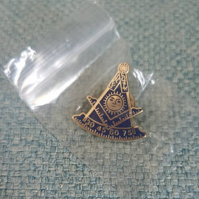 Past Master Blue Lodge Lapel Pin - Black & Blue