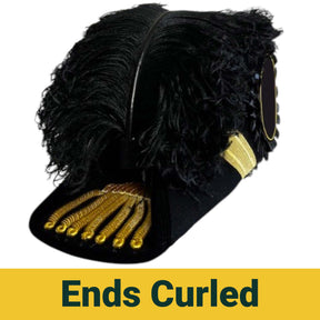 Eminent Commander Knights Templar Chapeau - All Black Plumes - Bricks Masons