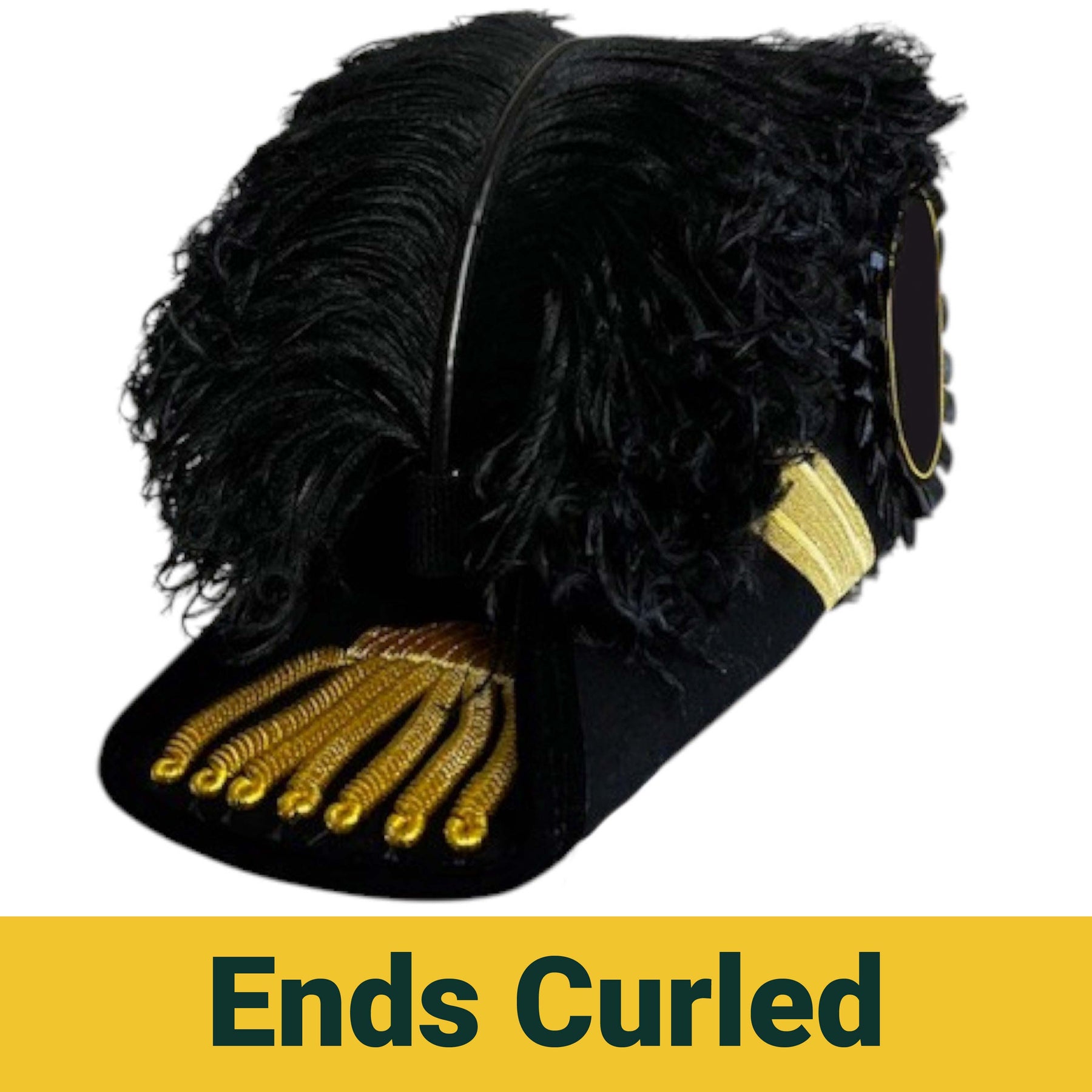 Grand Encampment Knights Templar Chapeau - All Black Plumes - Bricks Masons