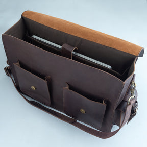 Council Briefcase - Handmade Leather - Bricks Masons