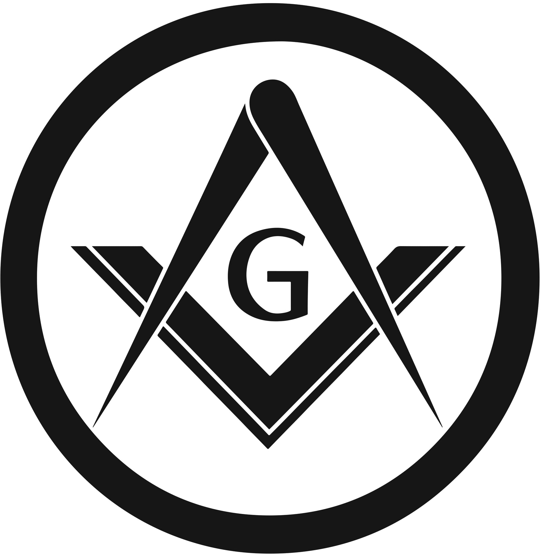 Master Mason Blue Lodge Car Door Light Projector - 2 Pieces Wireless LED Square & Compass - Bricks Masons