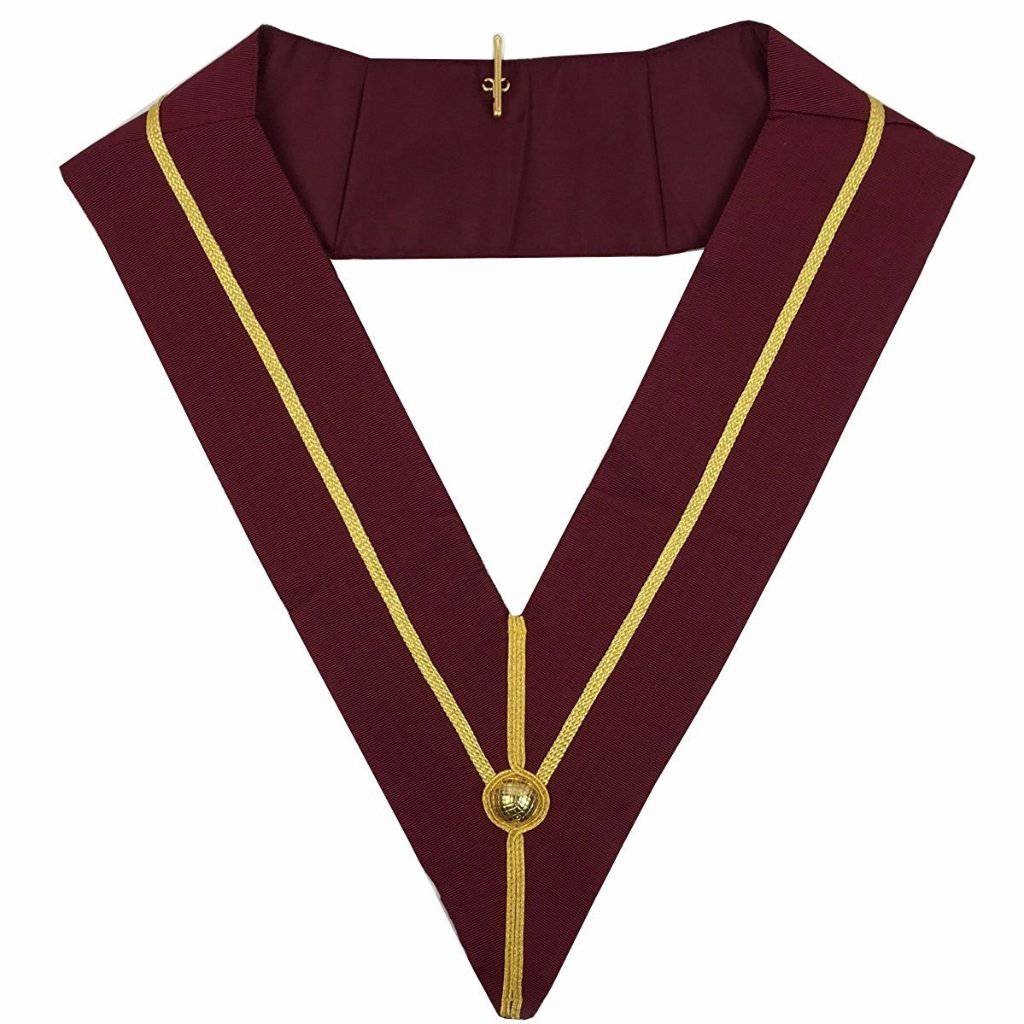 Past Principal Royal Arch Chapter Collar - Wide Maroon & Gold