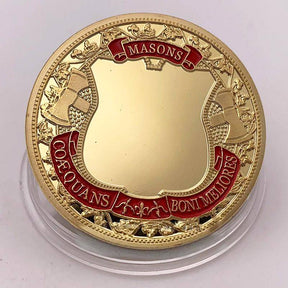 Master Mason Blue Lodge Coin - Fraternal Order of Freemasons Gold plated