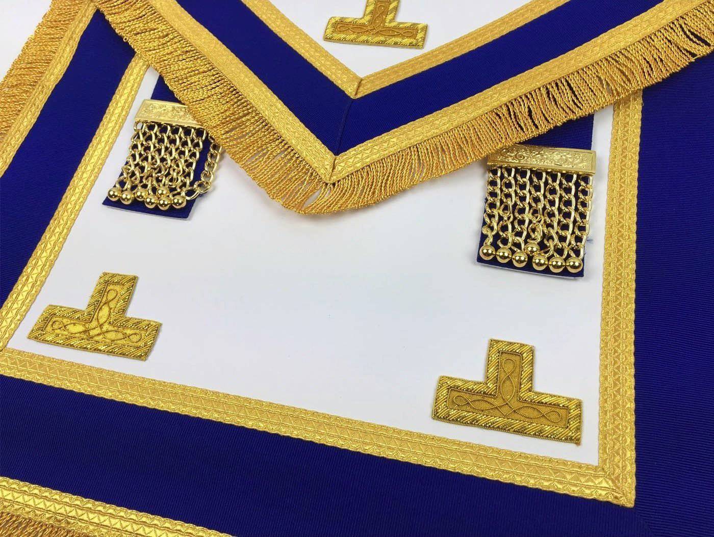 Provincial English Regulation Apron - Royal Blue with Gold Fringe