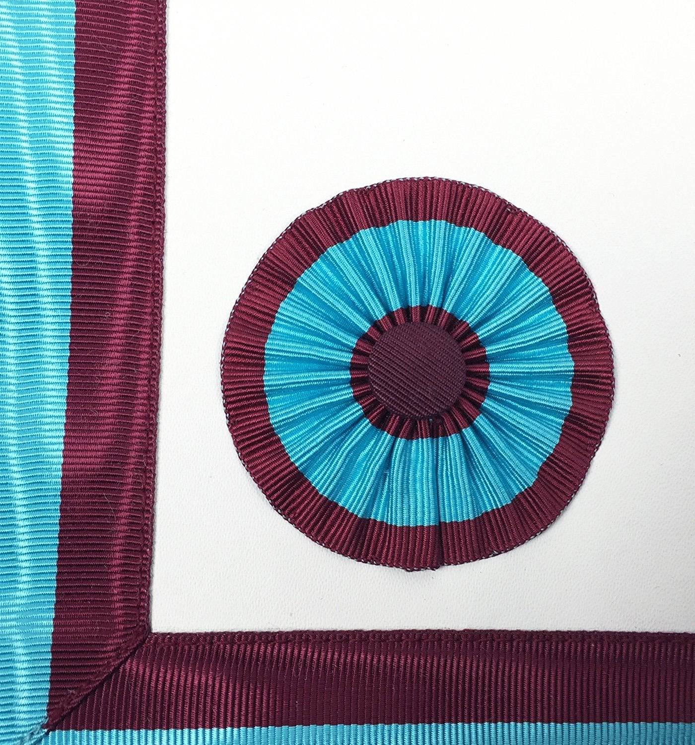 Master Mason Mark English Regulation Apron - Sky Blue & Maroon