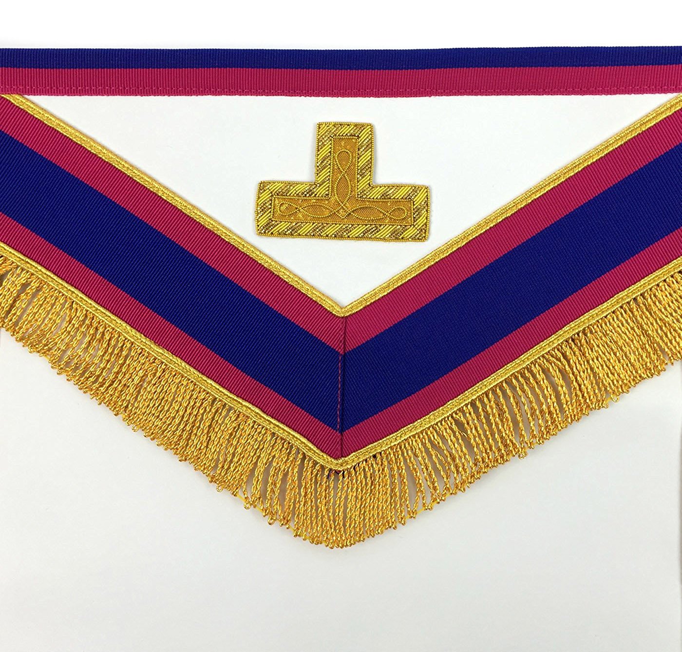 Provincial Mark English Regulation Apron - Pink & Blue with Gold Fringe