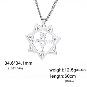 Ancient Israel Necklace - Star of Babalon Symbol Stainless Steel - Bricks Masons