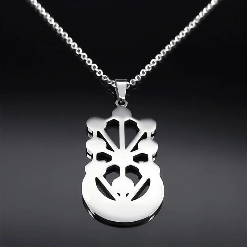 Kabbalah Sephirot Tree of Life Crescent Moon Necklace Cabala Stainless Steel - Bricks Masons