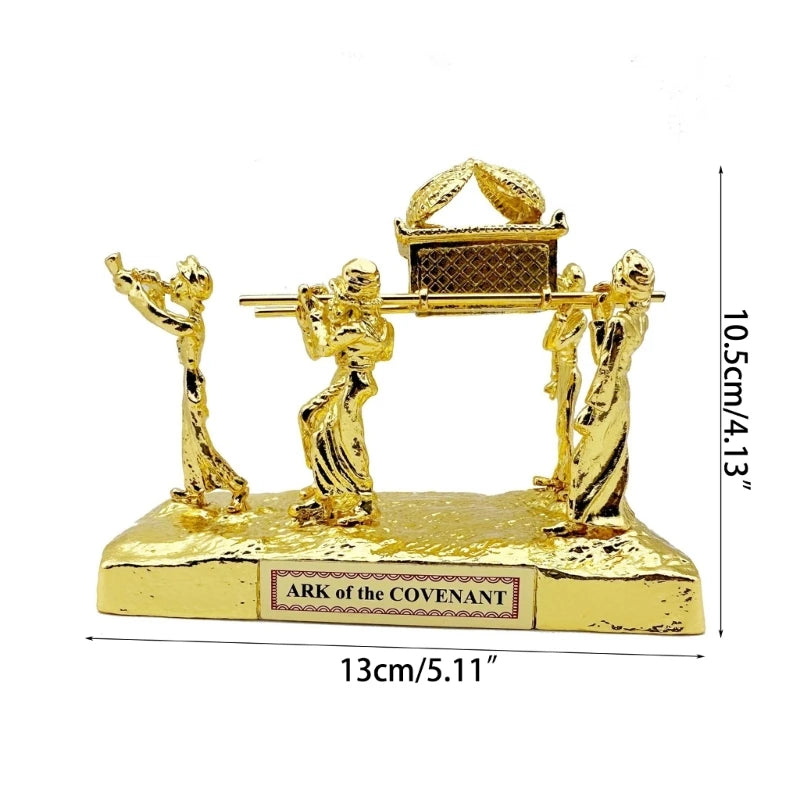 Ark of the Covenant With Commandment Aaron Rod and Mannas Resin Sculpture Gold Finish TrinketBox drop ship - Bricks Masons