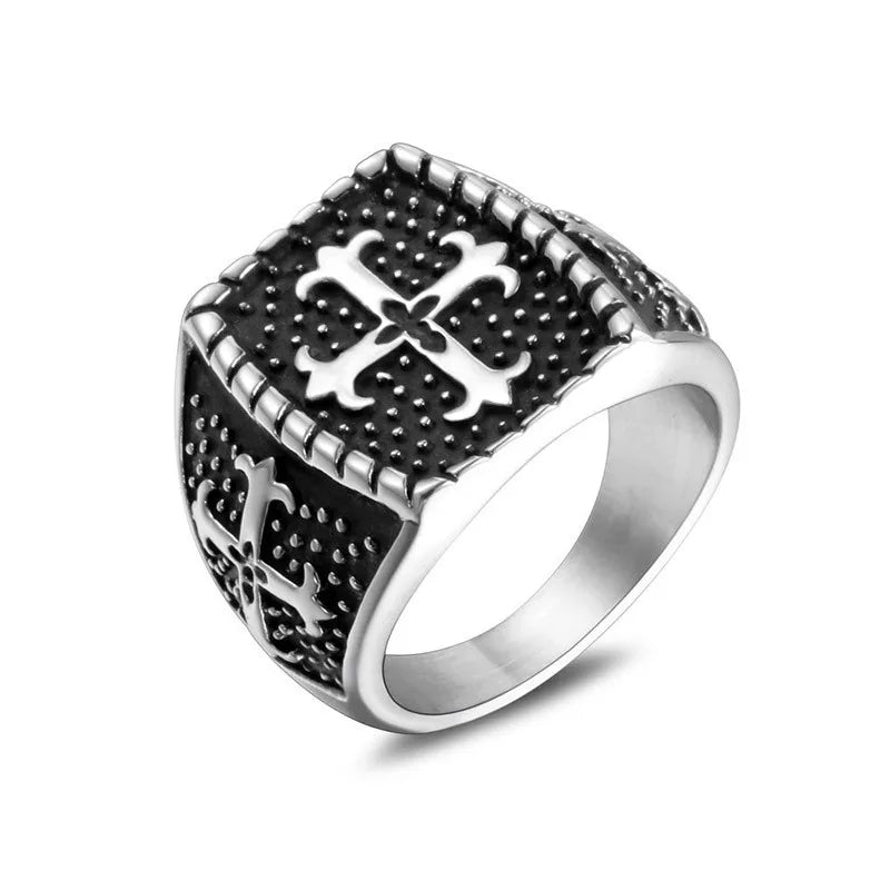 Knights Templar Commandery Ring - 16mm Titanium Stainless Steel