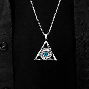 Ancient Egypt Necklace - Eye Of Horus Personalized Triangle Eye - Bricks Masons