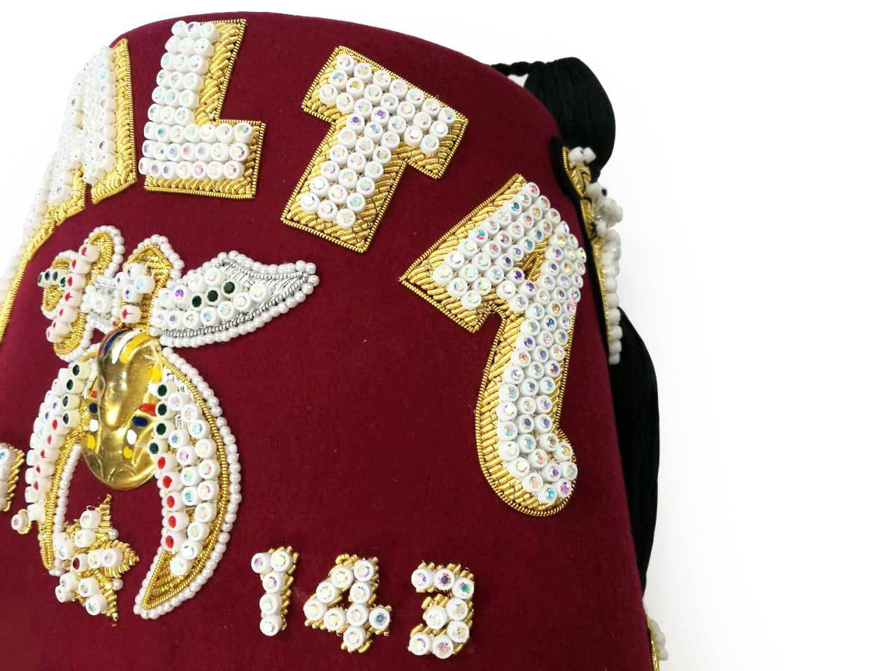 Shriners Fez Hat - Hand Embroidery