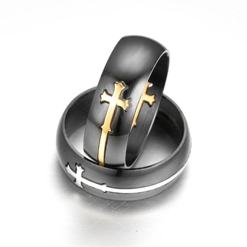 Knights Templar Ring - Cross Gold & Silver - Bricks Masons