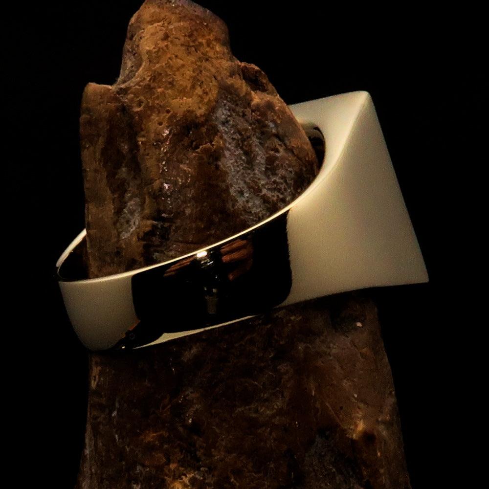 Ancient Egypt Keychain - Blue Squared Eye of Horus Solid Brass - Bricks Masons