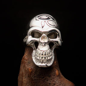 Ancient Egypt Keychain - Eye of Horus Skull Sterling Silver - Bricks Masons