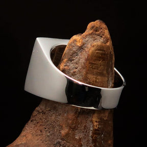 Ancient Egypt Keychain - Red Squared Eye of Horus Sterling Silver - Bricks Masons