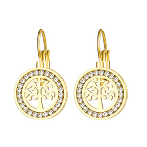 Ancient Israel Earring - Stainless Steel  Tree 3A zircon Crystal - Bricks Masons