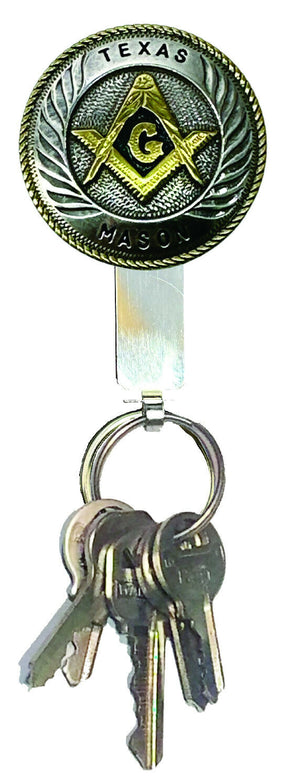 Master Mason Blue Lodge Pocket Key Holder - Texas Mason - Bricks Masons