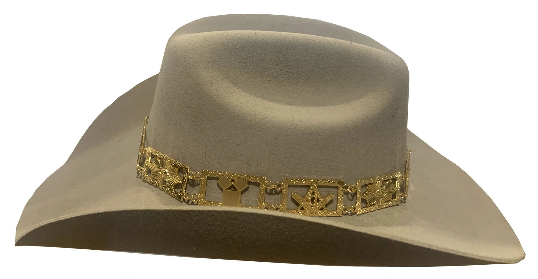 Master Mason Blue Lodge Hatband - Gold Jeweled - Bricks Masons
