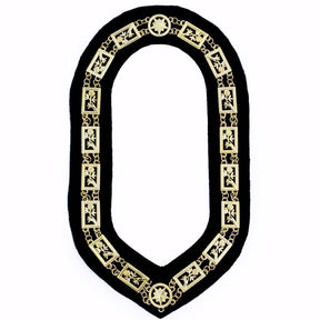 English Scottish Rite Chain Collar - Gold Plated on Blue Velvet - Bricks Masons