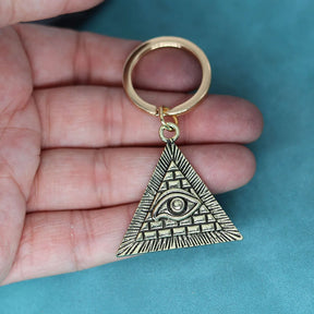 Eye Of Providence Keychain - Zinc Alloy Pyramid All-Seeing Eye - Bricks Masons