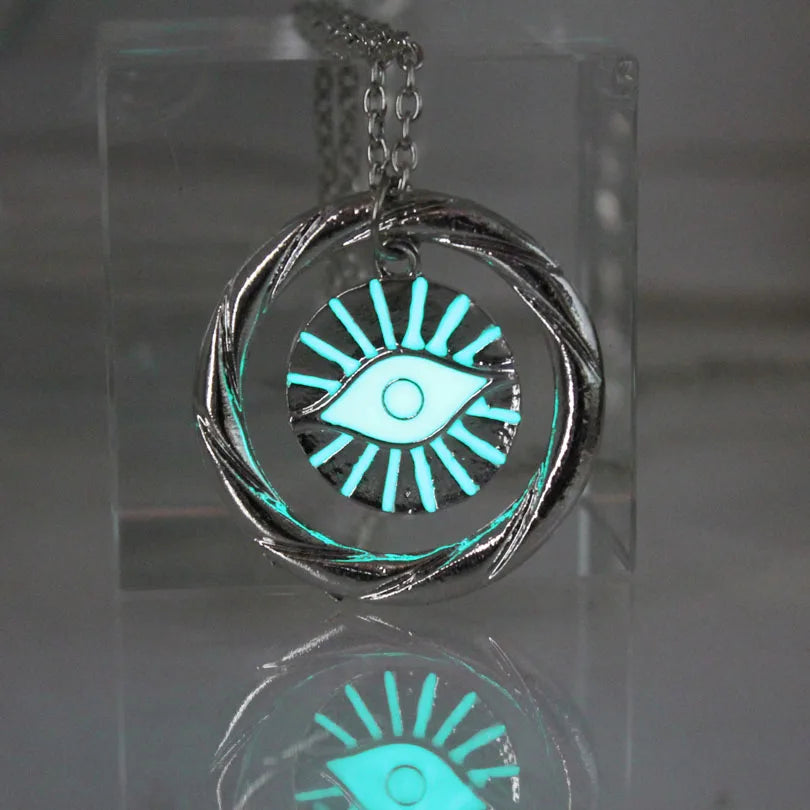 Eye Of Providence Necklace - Glowing Eye Stainless Steel - Bricks Masons