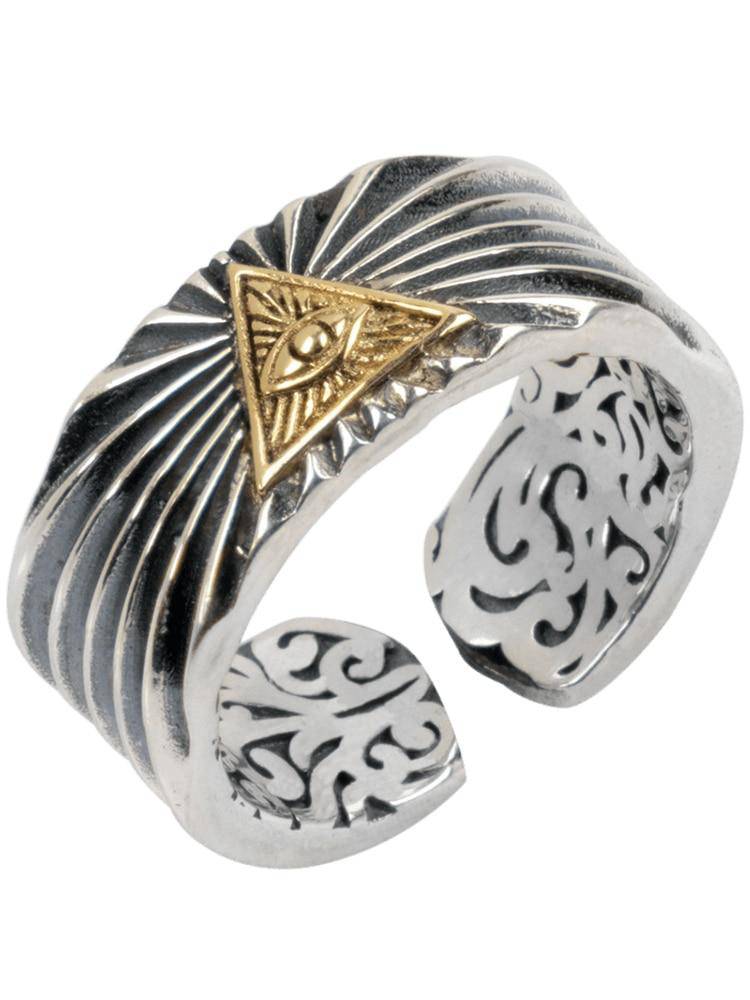 Eye Of Providence Ring - 925 Sterling Silver - Bricks Masons