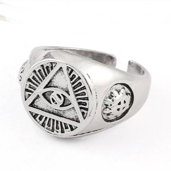 Eye Of Providence Ring - Pyramid Classic Silver - Bricks Masons