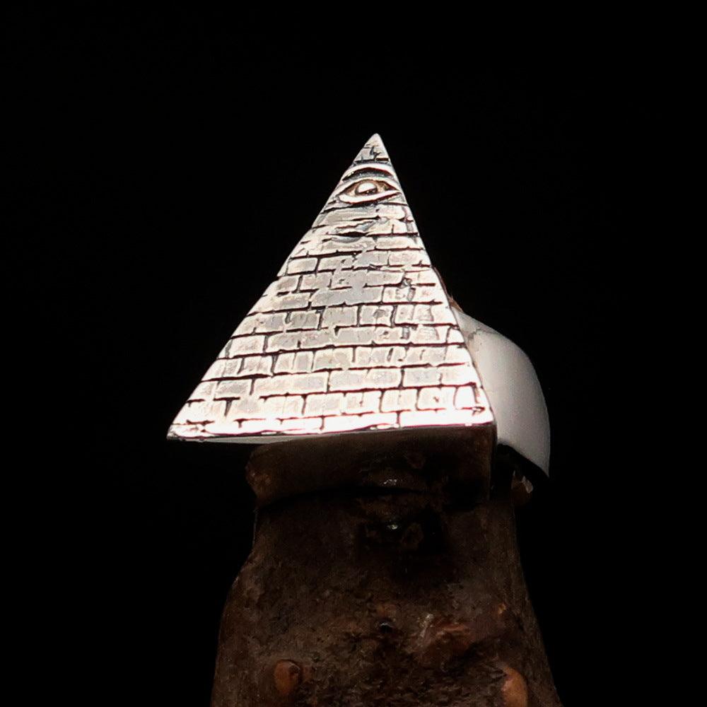 Eye Of Providence Ring - Silver All Seeing Eye Pyramid Sterling - Bricks Masons