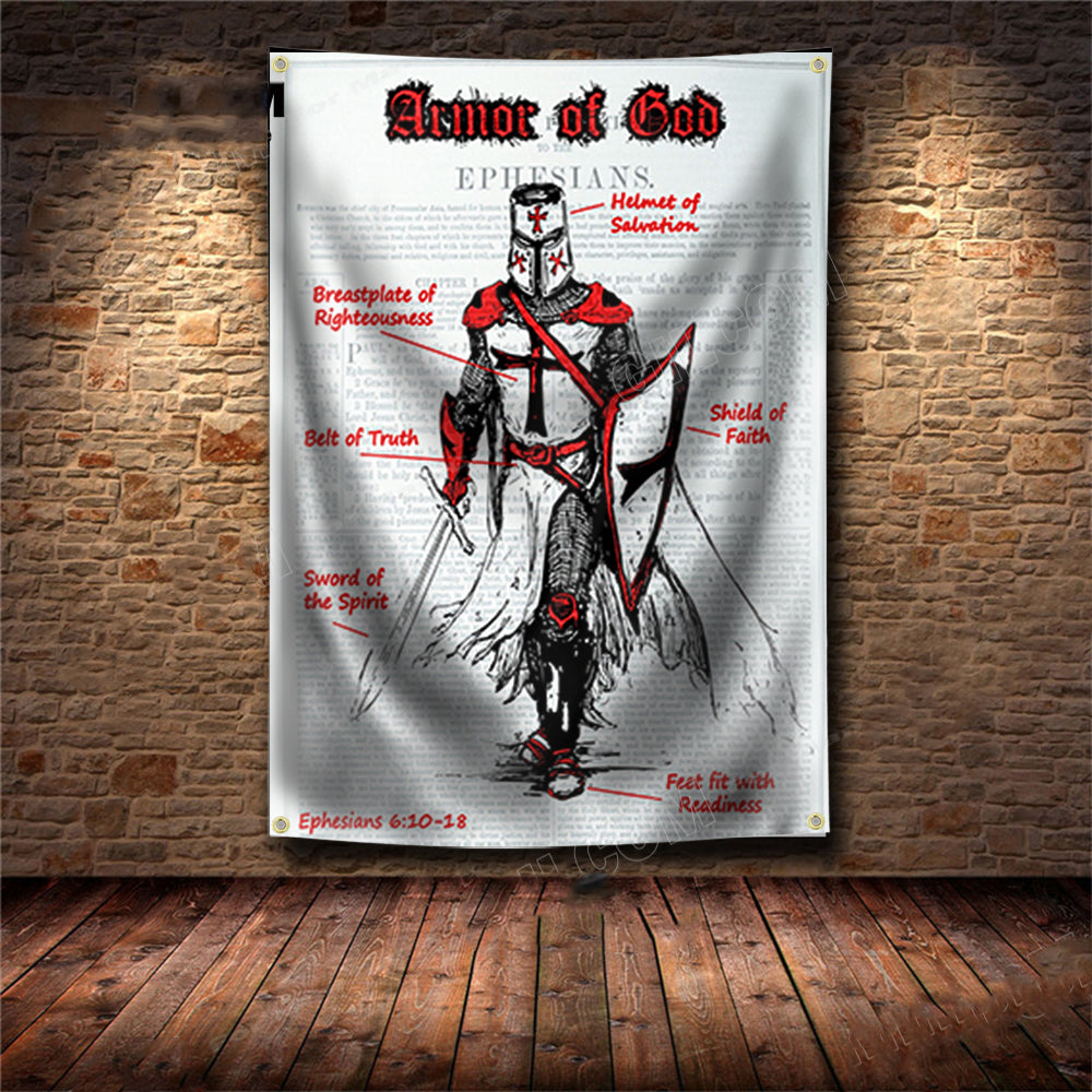 Knights Templar Commandery Flag - Armor Of God Temple