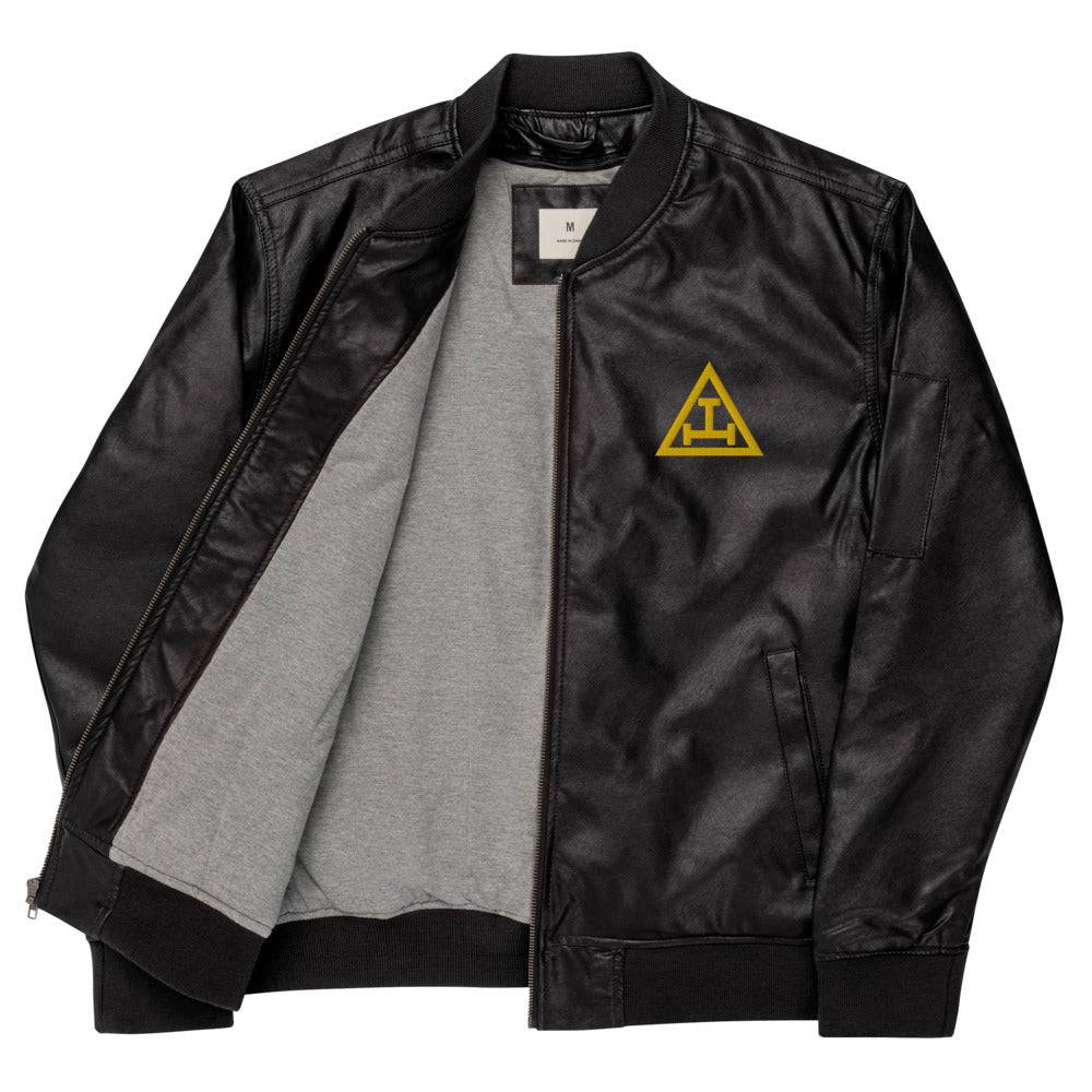 Royal Arch Chapter Jacket - Leather Golden Embroidery