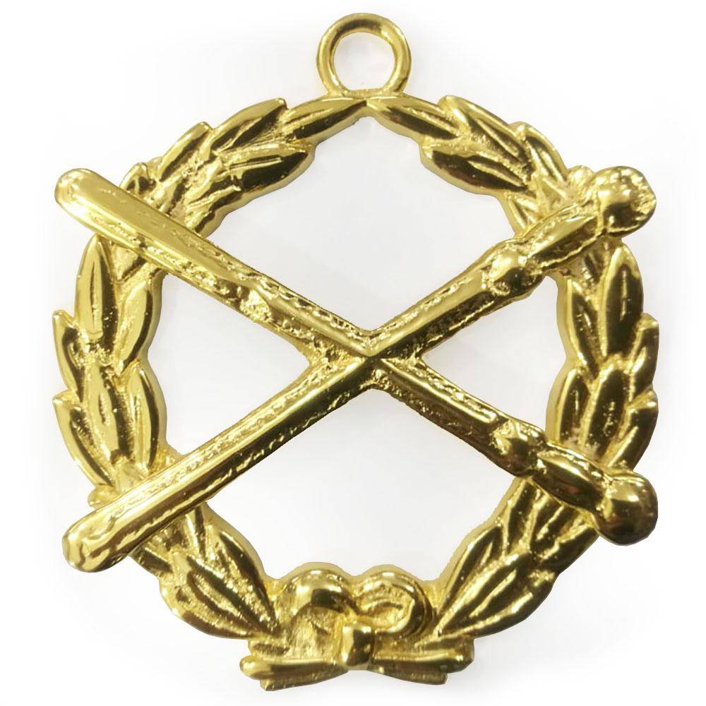 Grand Marshal Blue Lodge Officer Collar Jewel - Gold Metal - Bricks Masons