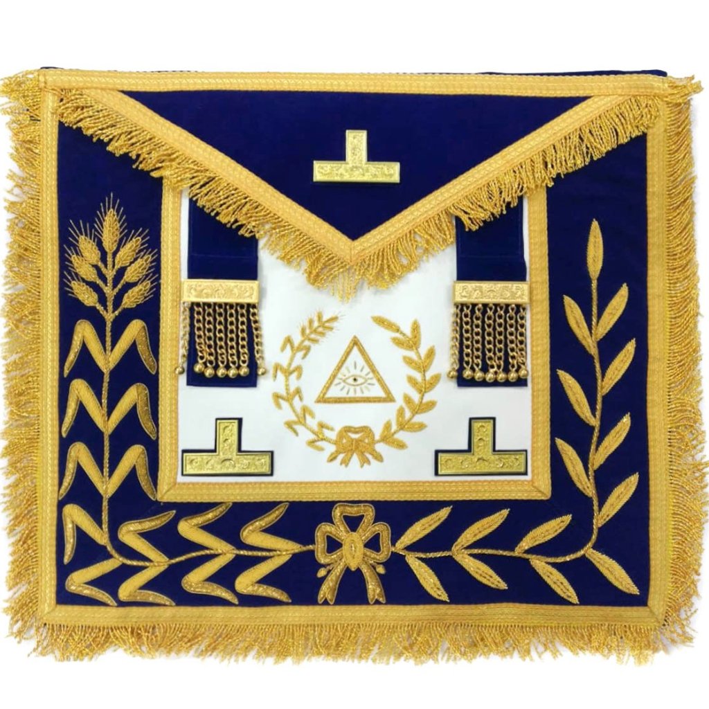 Grand Master Craft Apron - Royal Blue - Bricks Masons
