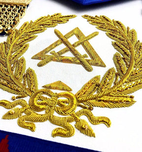 Grand Officers English Royal Arch Apron - Red & Blue - Bricks Masons