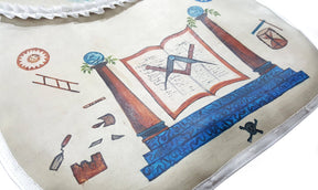 Hand-Painted Apron - History Edition: Masonic Apron of Meriwether Lewis - 18th Century - Bricks Masons