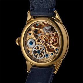 Master Mason Blue Lodge Wristwatch - Gold Skeleton Dial - Bricks Masons