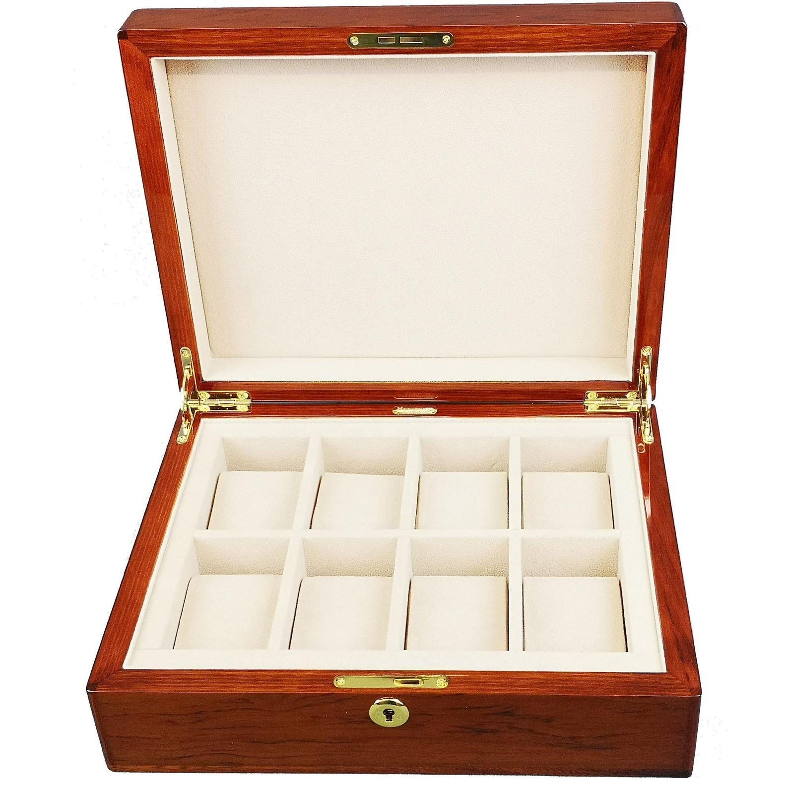 Master Mason Blue Lodge Jewelry Box - Rosewood Removable Watches Cushion & Lock - Bricks Masons