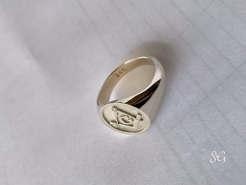 Master Mason Blue Lodge Ring - 18k Various Gold Colors & Sizes - Bricks Masons