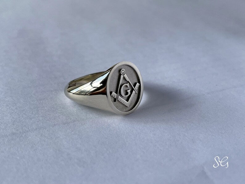 Master Mason Blue Lodge Ring - 10k to 18k Various Gold Colors - Bricks Masons