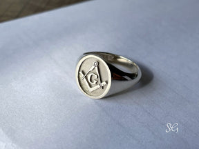 Master Mason Blue Lodge Ring - 18k Various Gold Colors & Sizes - Bricks Masons