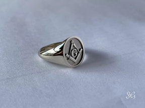 Master Mason Blue Lodge Ring - 18k Various Gold Colors & Sizes - Bricks Masons