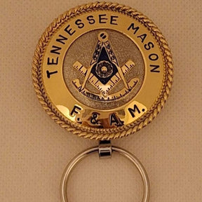 Past Master Blue Lodge Keychain - Handcrafted Gold & Blue Tennessee Mason - Bricks Masons