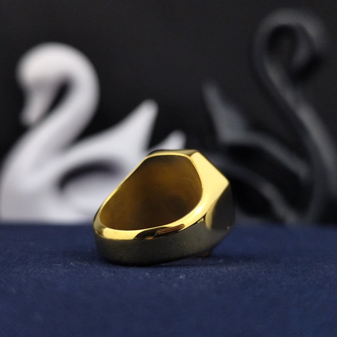 Master Mason Blue Lodge Ring - Octagon Gold Plated S & C With G Customizable - Bricks Masons