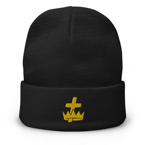 Knighs Templar Beanie - Golden Embroidery - Bricks Masons