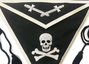 Knights Templar Apron - Silver Bullion Embroidery - Bricks Masons